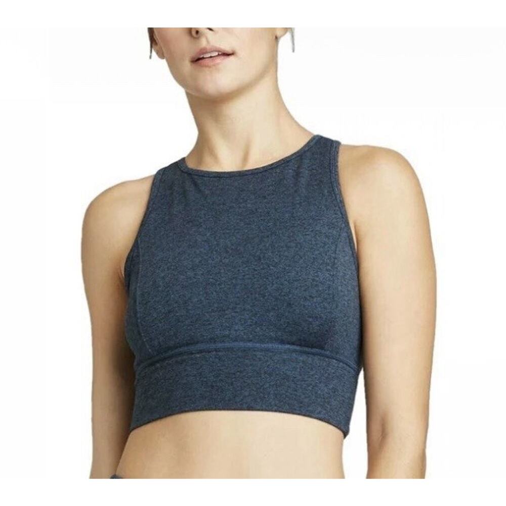 JOY LAB Charcoal Gray High Neck Sports Bra Racerback Size Small